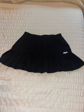 Fila Black Pleated Sport Skirt with Logo